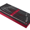 ATD-6509 - 9-piece SAE ratcheting flexible head extra long wrench set in a red and black foam tray.