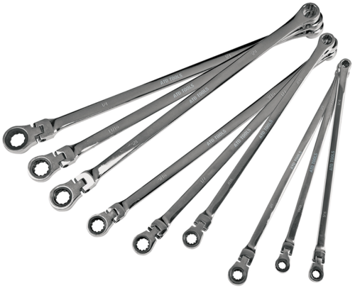 Ratcheting Flexible Head Extra Long Wrench Set