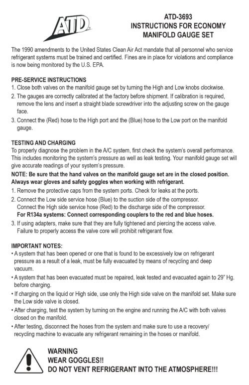 ATD-3693 instruction manual