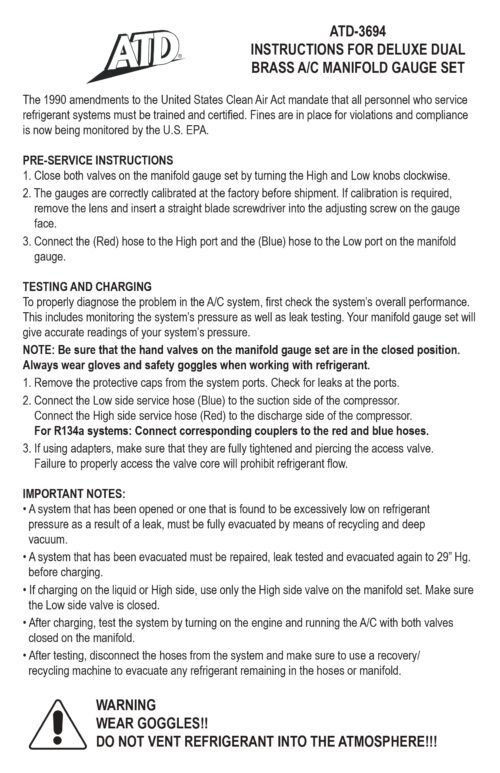 ATD-3694 instruction manual