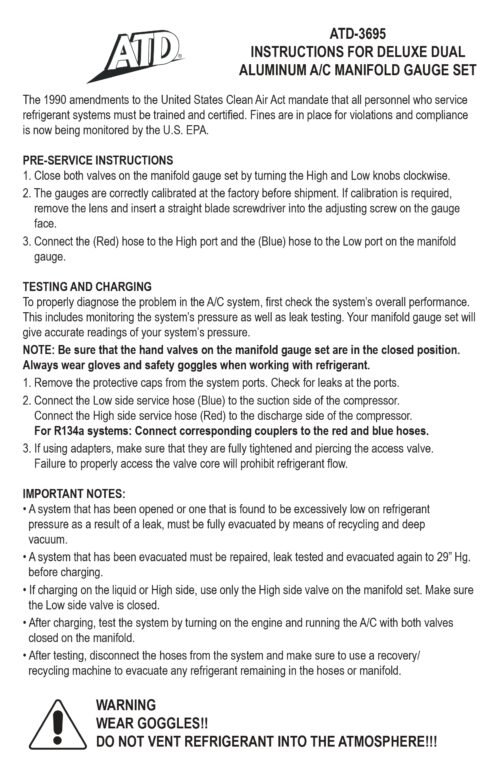 ATD-3695 instruction manual