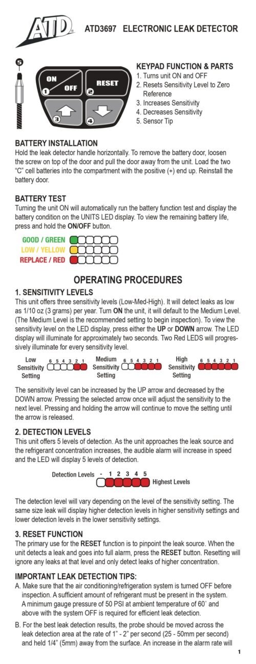 ATD Tools Electronic Leak Detector ATD-3697 — professional automotive repair service