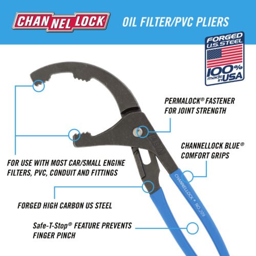 Channellock 209 - 9-inch Oil Filter/PVC Pliers