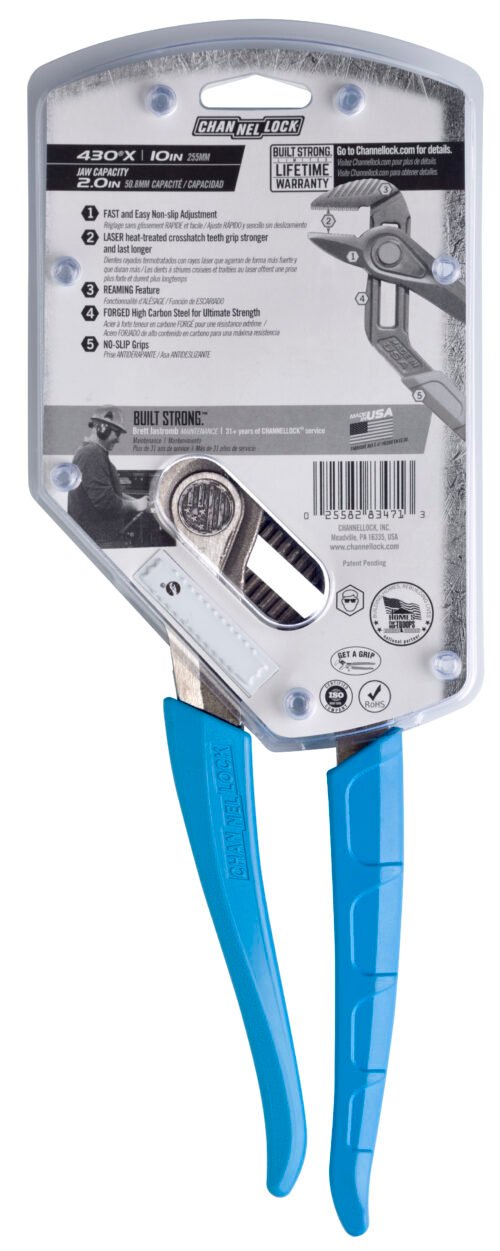 Channellock 430X® - 10-inch Speedgrip Straight Jaw Tongue & Groove Pliers