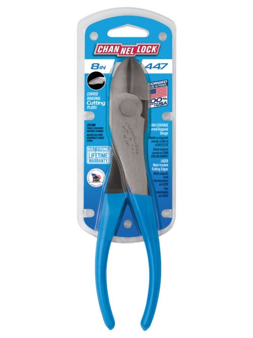 Channellock 447 - 8-inch High Leverage Curved Diagonal Cutting Pliers