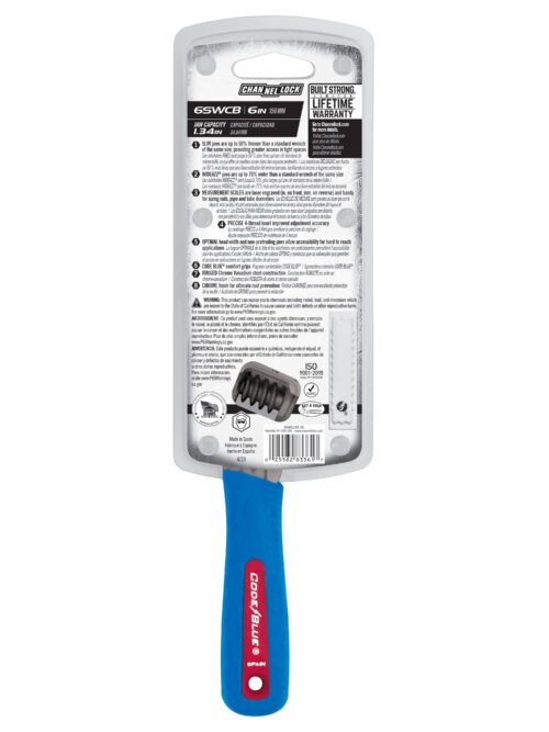 Channellock 6SWCB - 6-inch CODE BLUE® WideAzz® Slim Jaw Adjustable Wrench