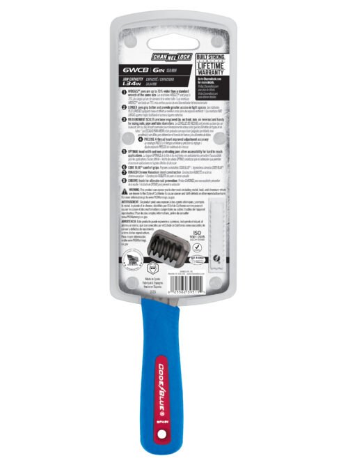 Channellock 6WCB - 6-inch CODE BLUE® WideAzz® Adjustable Wrench
