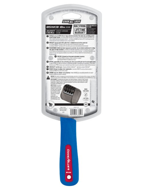 Channellock 8SWCB - 8-inch CODE BLUE® WideAzz® Slim Jaw Adjustable Wrench