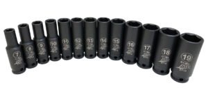 ATD-2701 - 13 Pc. 3/8" Drive 6 Point Metric Deep Impact Socket Set