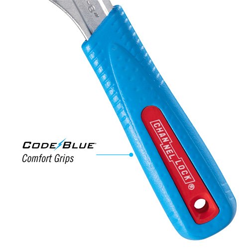 Channellock 8" Adj Wrench, WIDEAZZ®, Chrome, CODE BLUE® 8WCB — adjustable nut bolt fastener work