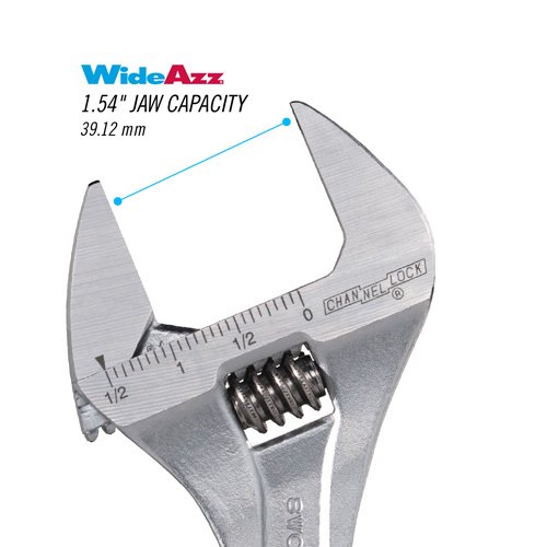 Channellock 8" Adj Wrench, WIDEAZZ®, Chrome, CODE BLUE® 8WCB — adjustable nut bolt fastener work