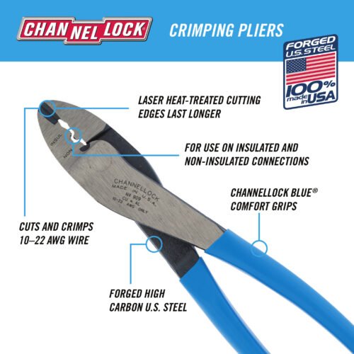 Channellock Crimping Plier 909 — electrical terminal crimping wire cutting
