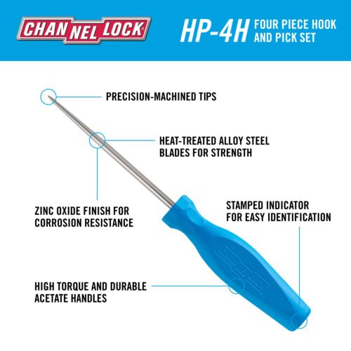Channellock Hook and Pick Set HP-4H — precision pick hook automotive electrical