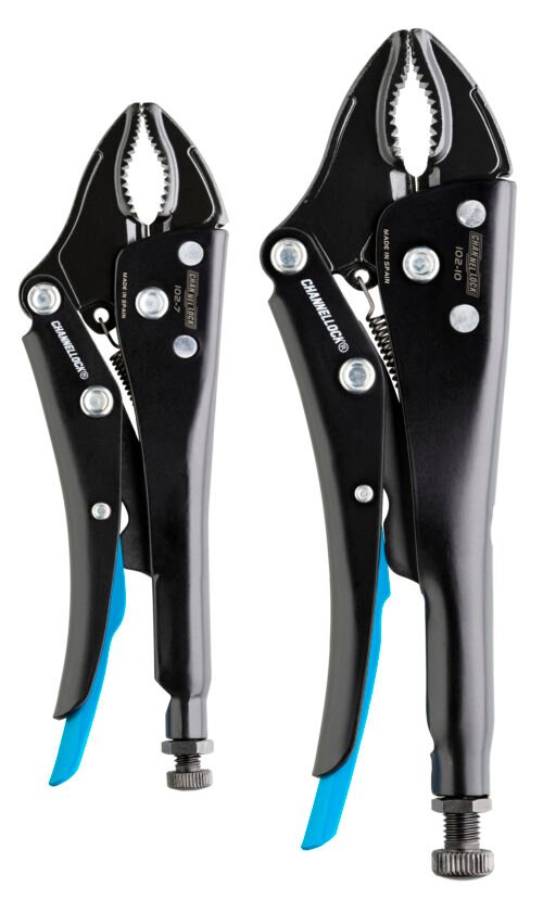 Channellock 2pc Curved Jaw Locking Pliers Set, 7", 10" GS-L1 — 2-Pc. Front View Channellock Locking Plier Set GS-L1 — pipe fitting gripping plumbing assortment