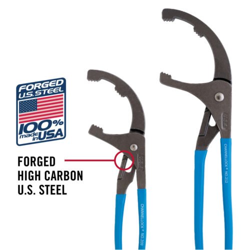 Channellock 2pc Oil Filter/PVC Plier Set, 9", 12" OF-2 — Close-Up View Channellock Oil Filter PVC Plier Set OF-2 — oil filter PVC pipe gripping service