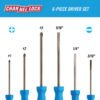 Channellock SD-6H 6pc Standard Screwdriver Set with acetate handles and vapor-blasted tips
