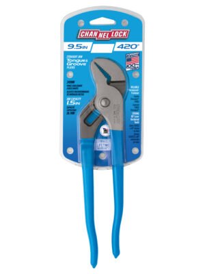 Channellock 9.5" Tongue & Groove Pliers, Straight Jaw 420 — gripping pipe fittings plumbing repairs