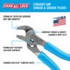 Channellock 4.5" Tongue & Groove Pliers, Straight Jaw 424 — gripping pipe fittings plumbing repairs