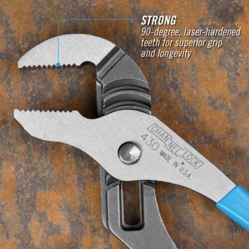 Channellock 10" Tongue & Groove Pliers, Straight Jaw 430 — gripping pipe fittings plumbing repairs