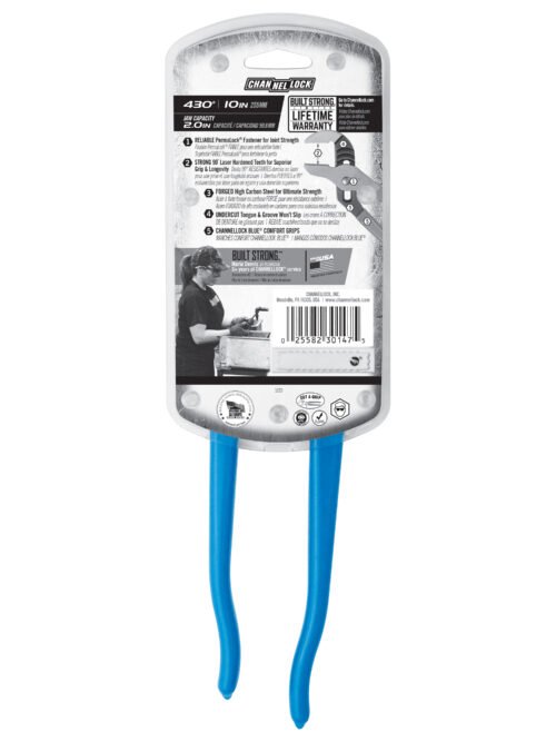 Channellock 10" Tongue & Groove Pliers, Straight Jaw 430 — gripping pipe fittings plumbing repairs