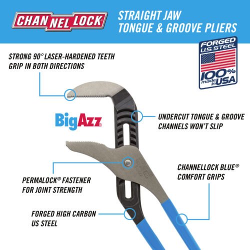Channellock Tongue and Groove Pliers 480 — gripping pipe fittings plumbing repairs