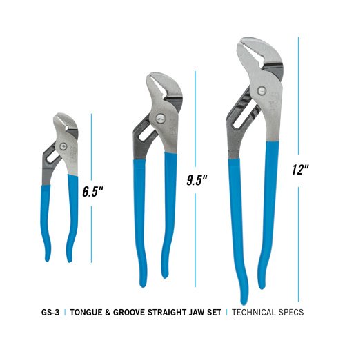 Channellock Tongue and Groove Pliers GS-3 — gripping pipe fittings plumbing repairs