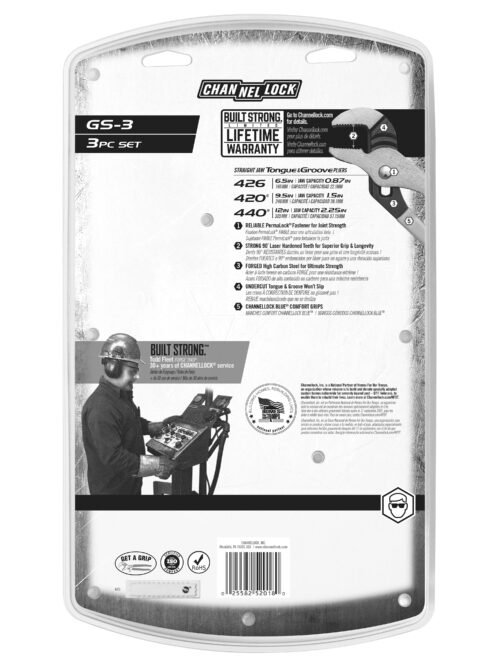 Channellock Tongue and Groove Pliers GS-3 — gripping pipe fittings plumbing repairs