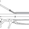 Channellock 2012 12-inch Oil Filter/PVC Angled Head Pliers — drawing view