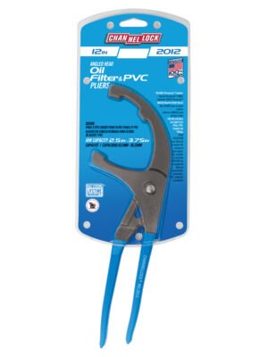 Channellock 2012 12-inch Oil Filter/PVC Angled Head Pliers — front view