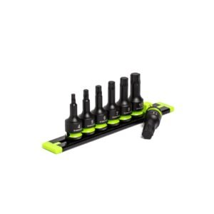 Gripedge IHBM7S RPT Impact Hex Driver Set - 7-Pc 3/8" Drive Short Metric — front profile view