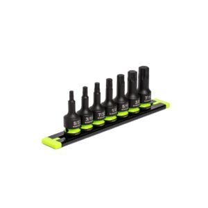 Gripedge IHBS7S RPT Impact Hex Driver Set 7-Pc 3/8" Drive Short SAE — profile detail