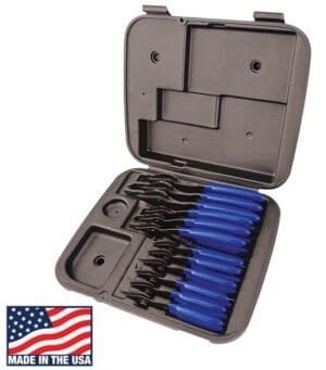 Platinum Tech PLT-99915 12 Pc. Combination Internal/External Snap Ring Pliers Set — front view in case