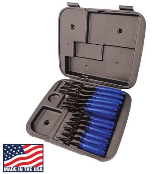 Platinum Tech PLT-99915 12 Pc. Combination Internal/External Snap Ring Pliers Set — front view in case